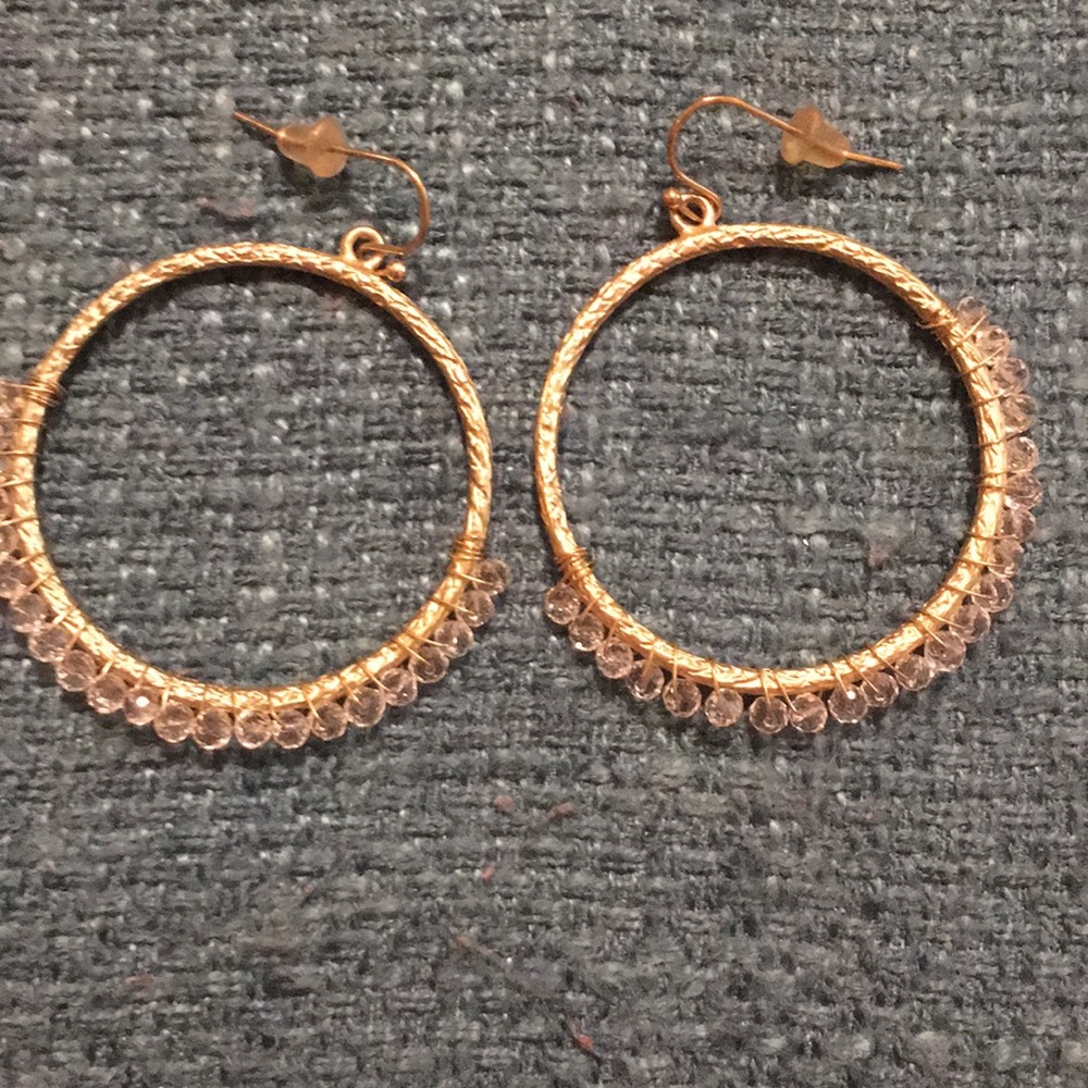 NWOT brushed gold earrings